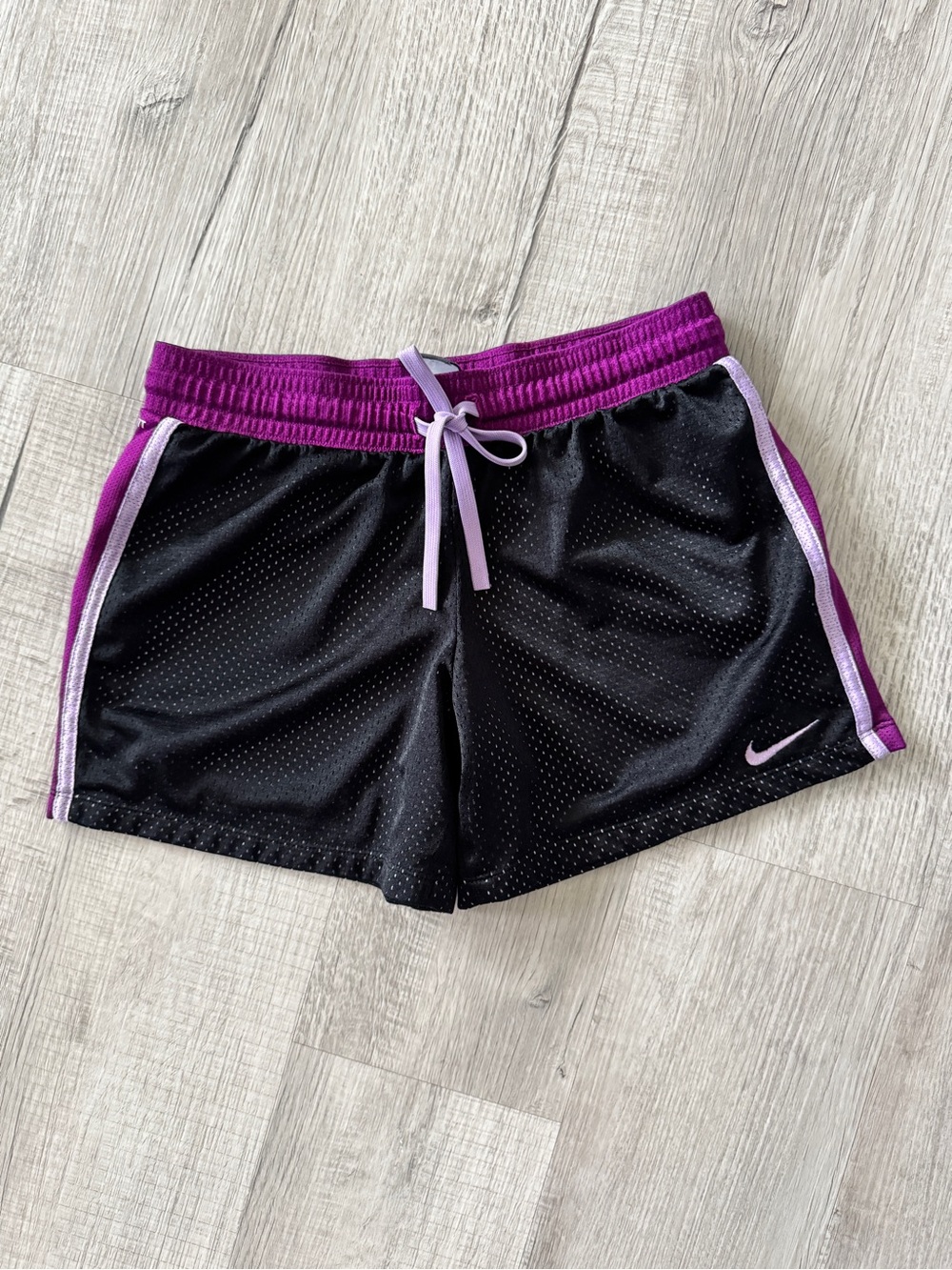 Nike Dri-Fit Mesh Running Shorts Black Purple Lavender Women's Size S